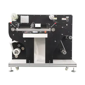 Stratification à froid/système automatique d'élimination et de tension des déchets/refendage/machine de découpe d'étiquettes en rouleau numérique à rembobinage séparé