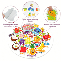 Autocollants Holographiques Découpés sur Mesure OEM, Étiquettes Parfumées Imperméables aux Senteurs de Fruits Assorties, Artisanat Motivationnel pour Enfants