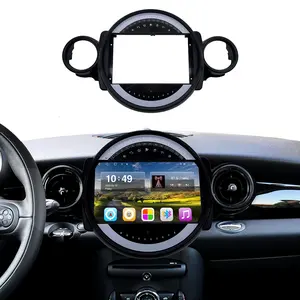 Meihua Multimedia Car BMW MINI 9inch Android Car Stereo Radio Fascia Player Panel DVD Frame for 2007-2014 Black Work Dashboard