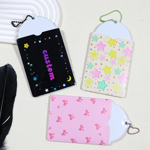 Hộp đựng photocard Kpop mới, tùy chỉnh, trong suốt, mềm, cá nhân hóa, đựng ảnh sao, chất liệu PVC, kèm móc khóa - Product Image 4