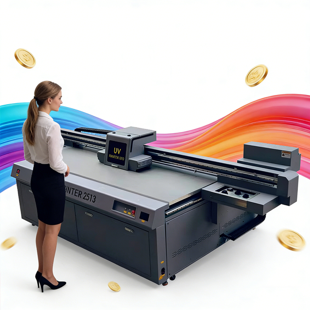 2513 New Pattern Uv Inkjet Large Format Flatbed Uv Printer for Glass Wood PVC Leather Glass Uv Flatbed Printer