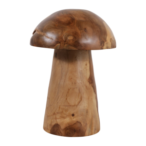Scultura ornamentale a forma di fungo in legno di teak per decorare la casa, l'ufficio, la mensola, il tavolino da caffè. - Product Image 1