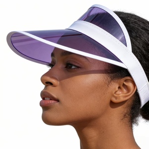 Visière transparente en PVC avec logo personnalisé, protection UV, large bord, pour le cyclisme en plein air, la conduite, la plage, protection solaire quotidienne - Product Image 4