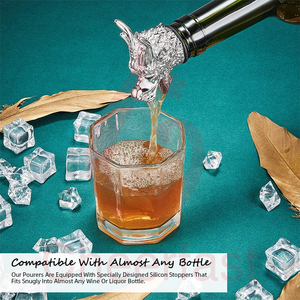 Verseur de bouteille de vin en forme d'animal loup, personnalisé, aérateur de vin, tête d'ours en acier inoxydable, verseur de vin en or - Product Image 6