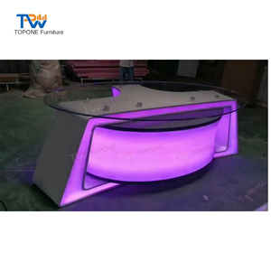 Tavolo Console Moderno di Lusso con Illuminazione LED per Trasmissioni, Scrivania per Notiziari TV, Arredamento per <span class=keywords><strong>Studio</strong></span> Televisivo in Materiale Legno - Product Image 2