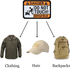 Funny Meme Morale Applique Patch 2-Pack Set Danger Do Not Touch Hook Loop Fastener/Backing para ropa de accesorios tácticos - Product Image 3