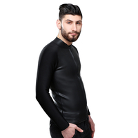 DIVESTAR Jaket Neoprene Kulit Halus Ritsleting Depan, Jaket Lengan Panjang Tahan Air 1.5MM 2MM Kustom