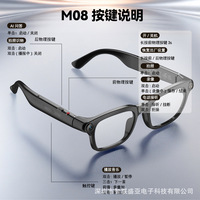 Nouvelles lunettes intelligentes transfrontalières à monture frontale avec assistant IA, reconnaissance, traduction, photo, vidéo, musique Bluetooth et suppression du bruit d'appel ENC