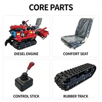 Tracteurs multifonctionnels de type chenillé diesel avec lame à sillons et roue de désherbage pour le travail de labour des terres agricoles