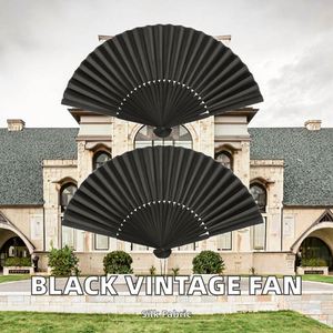 Abanico de Mano Clásico Negro Vintage, Nuevo, Abanicos Plegables para Baile, Bodas, Fiestas, Estilo Sencillo, Regalos Originales - Product Image 3