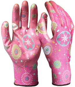 Proteção Full Finger Grip Algodão Thread Cuff Gloves YY-612 Safety Tactical All Nitrile Glove para Venda