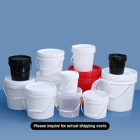 Seau en plastique écologique de qualité alimentaire 1L, avec couvercle à languette et poignée, blanc transparent, pour eau, yaourt, crème glacée, logo personnalisé, directement de l'usine