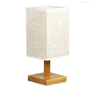 Nordic Solid Wood Cloth Style Hotel Desk <b>Lamp</b> with Metal Lampshade Electric LED Night Light USB <b>Charging</b> Bedside <b>Lamp</b> - Product Image 5