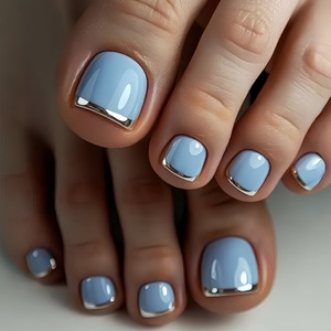<span class=keywords><strong>Ongles</strong></span> d'orteils artificiels à presser, 24 pièces, couvrance totale, style français, réutilisables, en acrylique, pour les <span class=keywords><strong>pieds</strong></span> - Product Image 2