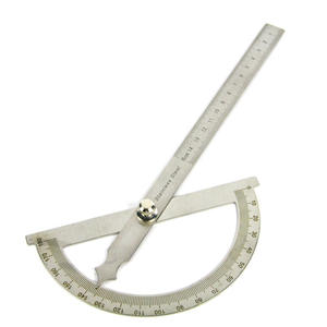 Transportador de Ángulos de Acero Inoxidable de 14 cm y 180 Grados, Regla de Ángulos para Carpintería con Calibrador para Mediciones Precisas - Product Image 1