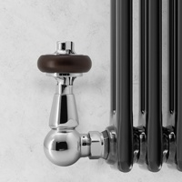 Válvula de Calefacción para Radiador de Latón Giratoria Manual TRV, de Pared o de Pie, Cromada Clásica, Termostática Ajustable