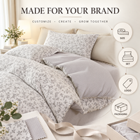 Parure de draps en coton 200TC, lavable en machine, motifs floraux pastel clairs, respirante et durable, idéale pour dortoirs d'étudiants et locations – Vente directe usine