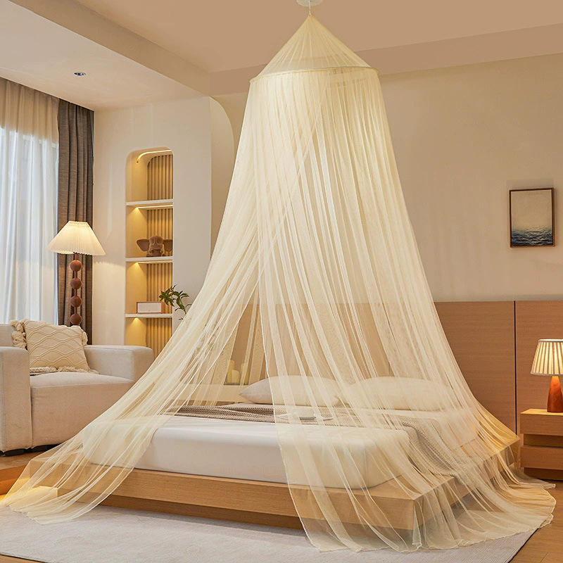 มุ้งกันยุงเดี่ยวสีเบจ [แบบตะขอดูด]