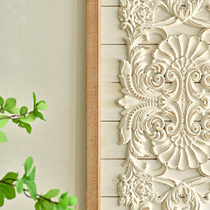 Decoración Rústica para Interiores de Estilo Farmhouse, MDF Ecológico Tallado con Patrón Floral Artístico, Artesanía de Pared para el Hogar, Forma Rectangular - Product Image 5