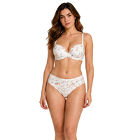 Ensemble de lingerie 2 pièces pour femme : soutien-gorge à armatures rembourré à imprimé floral et culotte assortie, soutien-gorge T-shirt à bonnets moulés et culotte bikini