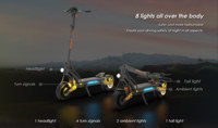 Trottinette électrique pliable Kukirin G2 Master 20.8Ah, double moteur, 70 km d'autonomie, pneus de 10 pouces, charge maximale de 120 kg, éclairage ambiant réglable