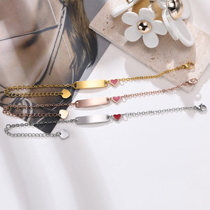Pulsera ajustable de acero inoxidable 316L resistente al agua y al deslustre, chapada en oro de 14K y 18K, para niñas, niños y bebés. - Product Image 2