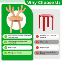 Haute qualité Durable utilisation intérieure escabeau en bois enfants bambin chaise enfants chaise de bureau avec antidérapant