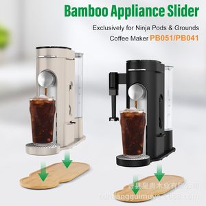 Base mobile pour machine à café en bambou, plateau pour machine à café de bureau, base mobile pour machine à café domestique - Product Image 2