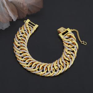 กำไลข้อมือผู้หญิง Jxx Wholesale ดีไซน์ทันสมัย ชุบทอง 24K คุณภาพสูง ดีไซน์สองสี วัสดุทองเหลือง - Product Image 3