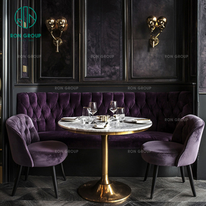 Sang Trọng Màu Tím Vòng Thiêu Kết Đá Nhung Khách Sạn Nhà Hàng Đồ Nội Thất Sofa Gian Hàng Chỗ Ngồi Ghế Và Bảng Cho Cà Phê Cửa Hàng - Product Image 6