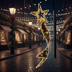 Luces LED Decorativas de Navidad para Exteriores, Montadas en Poste, con Clasificación IP65, Color Personalizable, Fácil Instalación - Product Image 1