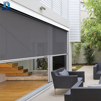 Control de aplicaciones Motorizado Exterior Ciego Zip Track Side Pantallas Impermeable Patio Persianas Pantalla de insectos
