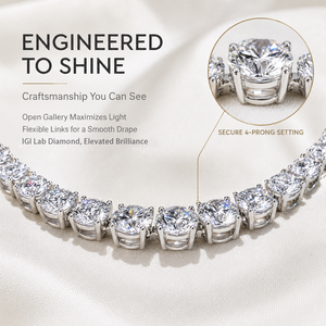 <span class=keywords><strong>Collana</strong></span> Tennis Messi Jewelry in Argento 925, <span class=keywords><strong>Oro</strong></span> 14K, <span class=keywords><strong>Oro</strong></span> <span class=keywords><strong>Bianco</strong></span> con Diamanti Personalizzati Creati in Laboratorio - Product Image 3