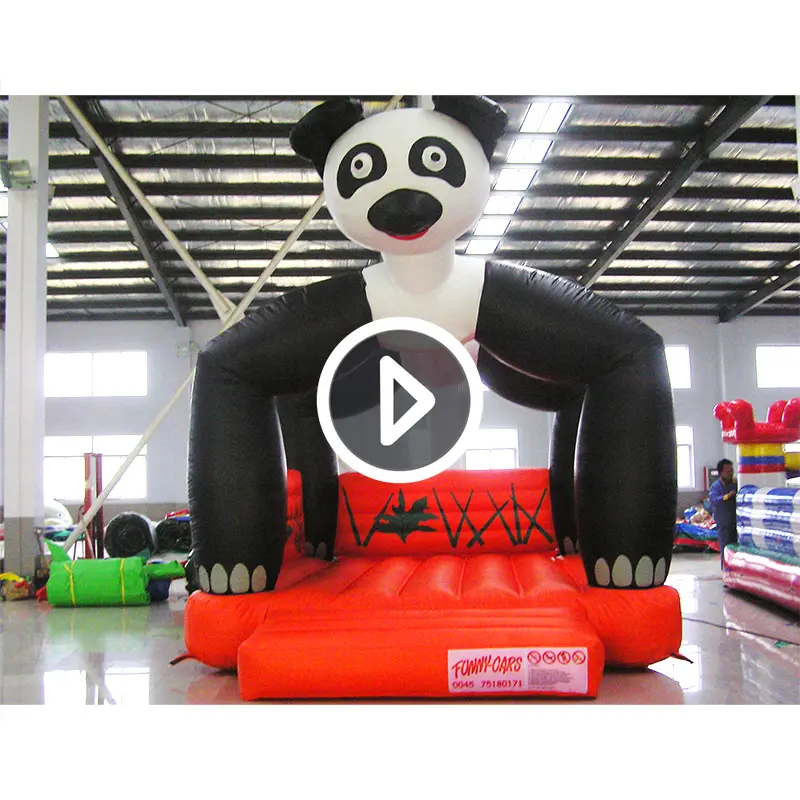 Ticari PVC şişme Panda tema fedai hayvan Panda sıçrama ev Jumper çocuklar için şişme atlama kalesi sıçrama ev