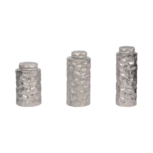 Vasi in ceramica con coperchio, contenitori testurizzati per decorazioni per la casa, soggiorno, camera da letto, set di vasi moderni - Product Image 1