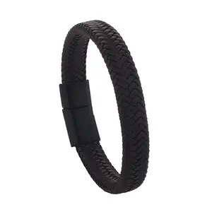 Yiwu Daicy wholesale products Alloy magnetic buckle bracelet men cuff bracelet leather bracelet for accessories