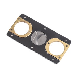 Coupe-cigares JOFI à double lame en acier inoxydable, forme rectangulaire, finition or et gris, pour cigares cubains - Product Image 5
