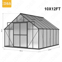 Serre en aluminium 10x12 pieds, kit de serre sur mesure, montage facile, croissance des plantes en hiver, grande taille pour jardin, serre de jardin de grande dimension