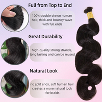 Harga Terbaik 12A Indian Virgin Boho Braids Double Drawn Raw Human Hair 100% Rambut Asli Manusia 14-24 Inci