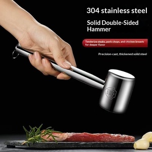 Maillet multifonctionnel pour attendrir la viande, marteau à double face en acier inoxydable, outil manuel pour la préparation de la viande à la maison et en cuisine - Product Image 1
