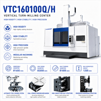 Centre d'usinage vertical CNC lourd VTC160100Q/H, combiné tour-fraiseuse, à broche unique