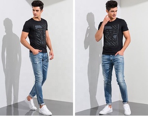 Profunda fábrica ligeramente rasgado estiramiento impresión <span class=keywords><strong>pantalones</strong></span> vaqueros personalizados Skinny hombres - Product Image 5