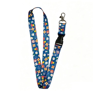 Wholesale <b>Lanyards</b> Custom Logo Neck Strap Featuring Screen-printed Patterns <b>Polyester</b> <b>Lanyard</b> with Card Clip - Product Image 1