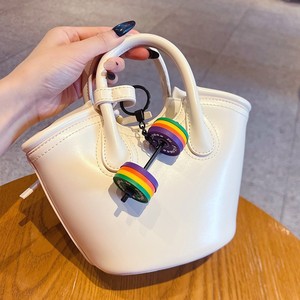 Llavero de silicona desmontable con diseño de disco de pesas y mancuerna para fitness, marca privada, para entrenador personal, diseño personalizado, OEM - Product Image 2