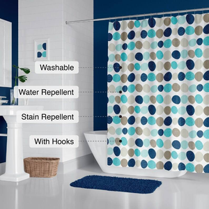 <span class=keywords><strong>Rideau</strong></span> de <span class=keywords><strong>douche</strong></span> imprimé du milieu du siècle avec crochet rétro décoratif <span class=keywords><strong>rideau</strong></span> de <span class=keywords><strong>douche</strong></span> à pois 3D pour salle de bain vente en gros - Product Image 2