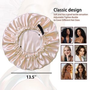 <span class=keywords><strong>Bonnet</strong></span> en soie réglable avec étiquette personnalisée <span class=keywords><strong>Bonnet</strong></span> en satin double couche <span class=keywords><strong>Bonnet</strong></span> pour <span class=keywords><strong>cheveux</strong></span> pour dormir pour les femmes chapeaux <span class=keywords><strong>cheveux</strong></span> naturels <span class=keywords><strong>bouclés</strong></span> - Product Image 2