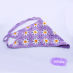 عصابة رأس كورية محبوكة للفتيات مع ثلاثية الأقحوان أنيقة وحلوة من الترتر للحقائب - Product Image 5