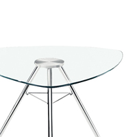 Table basse triangulaire minimaliste en verre avec structure métallique - Portable, décorative, légère et durable pour le bureau et le salon