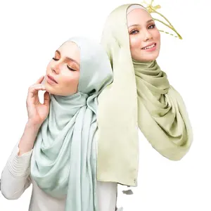 Wanyi khăn hijab Nhà máy cung cấp mùa xuân mùa thu nóng bán Malaysia phong cách Crinkle satin hijab