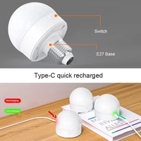 Ampoule rechargeable télécommandée USB chargeant sans fil E14 E27 ampoule LED rechargeable